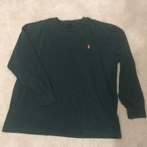 Polo by RL crew cut long sleeve tee, dark green